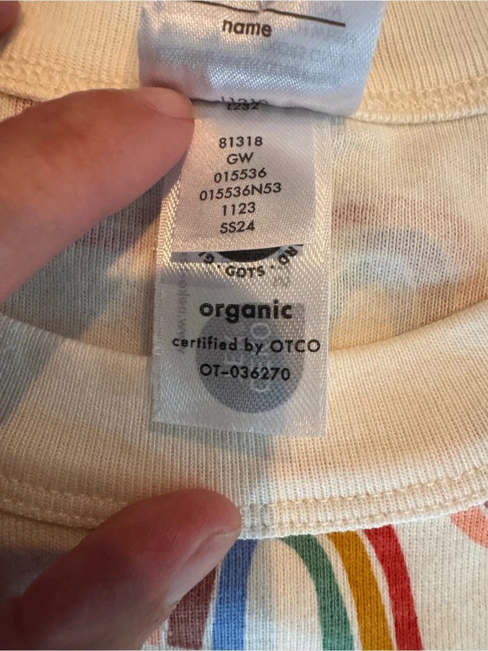 Hanna Andersson White Pajama Set with Rainbow Print